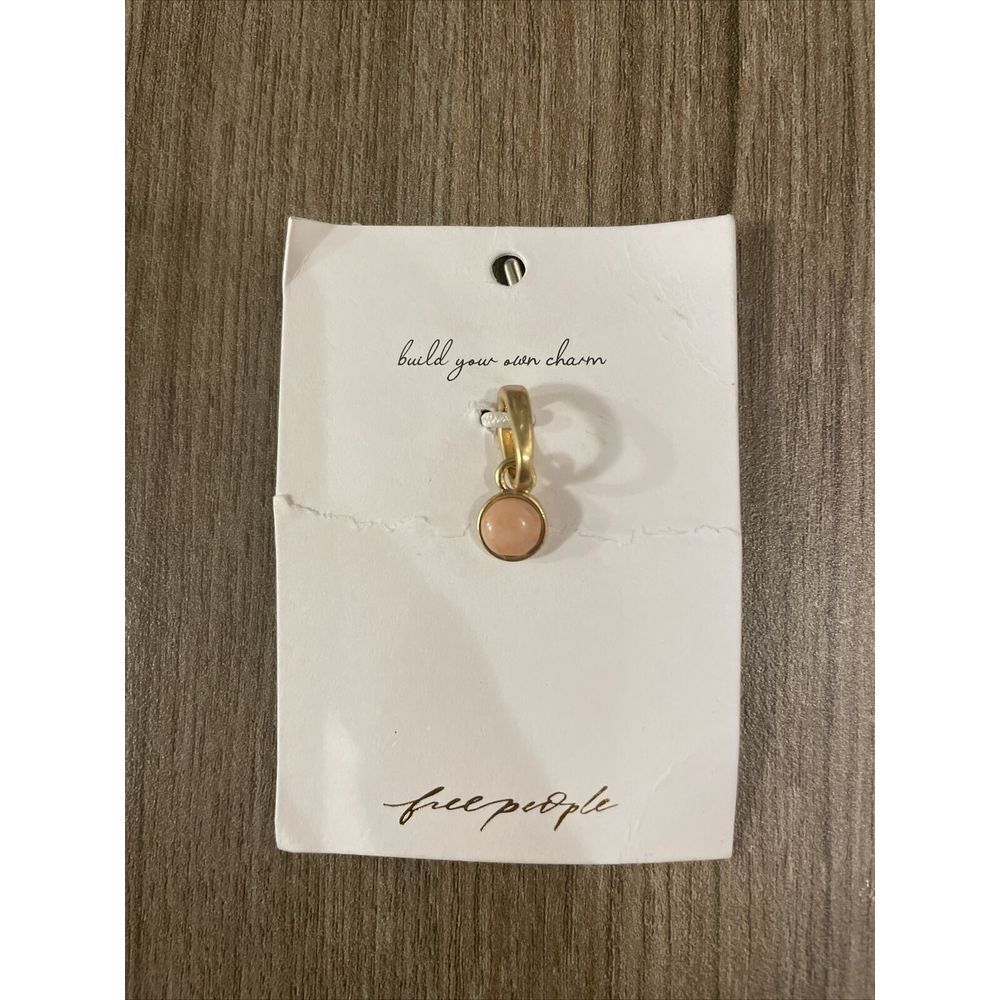 Free People Set Of Two Charms Pendants Pink And Black Gemstone With Gold‎ Tone - Picture 4 of 5